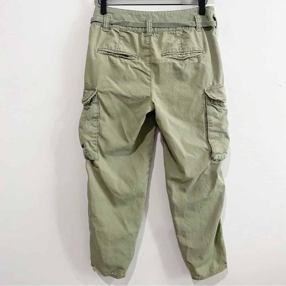 FREE PEOPLE Desert Cargo Pant Moss Green Utility Casual Comfort Size 25